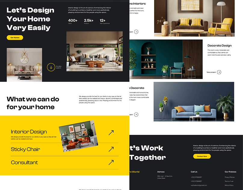 UIUX FURNITURE LANDING PAGE — design project cover