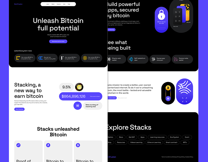 Crypto Currency Landing Page — design project cover