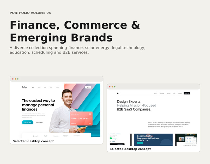 Finance, Commerce & Emerging Brands — Web Collection — design project cover