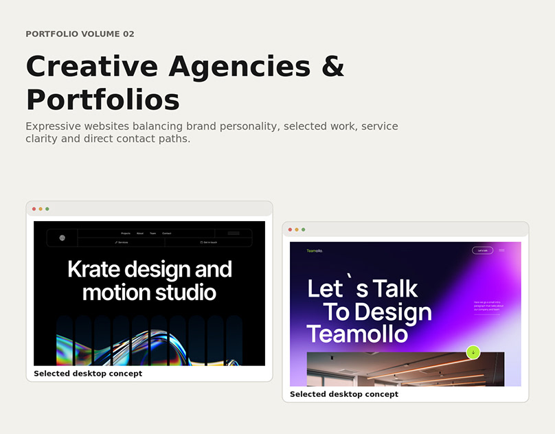 Creative Agencies & Portfolios — Website Collection — design project cover